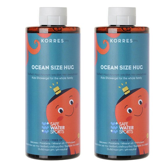 Lot 2x New KORRES Ocean Size Hug Kids Whole Family Shower Gel 13.5oz 400ml - Picture 1 of 4